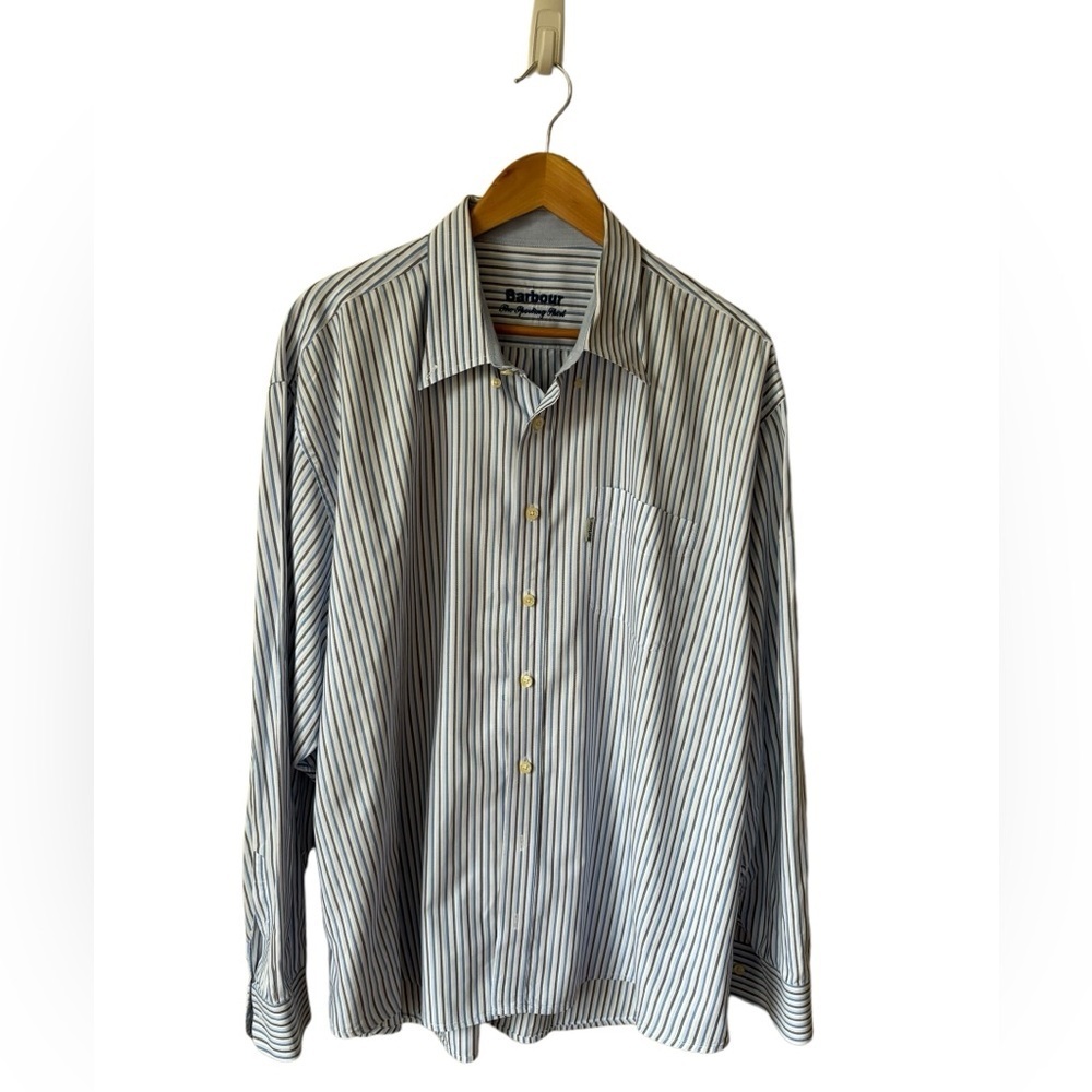 Barbour Stripped Oxford Button Down Long Sleeve Men’s Size 2XL Tailored Fit